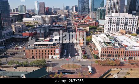 Downtown Nashville Tennessee Broadway St Stockfoto