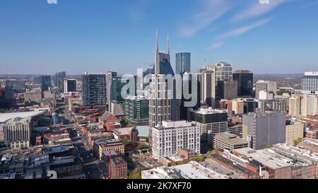 Luftaufnahme der Innenstadt von Nashville Tennessee Stockfoto