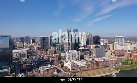 Luftaufnahme der Innenstadt von Nashville Tennessee Stockfoto