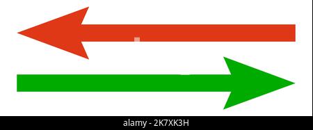 Pfeile. Pfeil nach rechts und Pfeil nach links. Satz von Vektorpfeilen. Vektorgrafik Stock Vektor