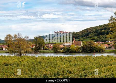 Die Weinberge und Abtei Göttweig in Österreich - Landschaft der Wachau Stockfoto