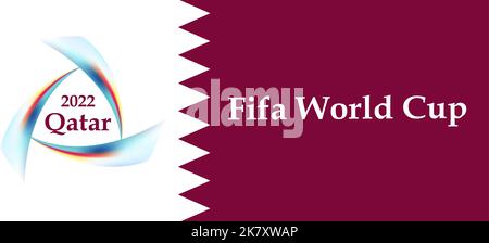 FIFA 2022 Qatar Cup World. Modernes Banner Design Hintergrund Vorlage Fußball Wettbewerb Kunst Konzept Vektor Illustration Stock Vektor