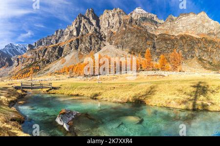 Der Beginn des Buscagna-Tals, Alpe Devero, Valle Antigorio, Piemont, Italien Stockfoto