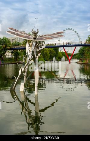 Die berühmten „Fliegen“ in Gardens by the Bay, Singapur Stockfoto