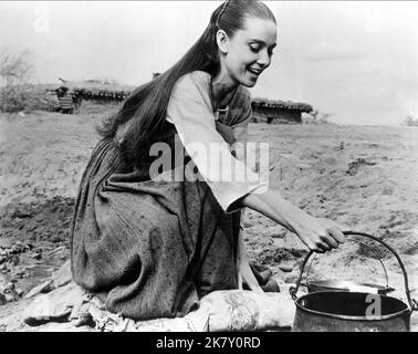 Audrey Hepburn Film: The Unforgiven (1960) Charaktere: Rachel Zachary Regie: John Huston, 06. April 1960 **WARNUNG** Dieses Foto ist nur für redaktionelle Verwendung bestimmt und unterliegt dem Copyright von UNITED ARTISTS und/oder dem von der Film- oder Produktionsfirma beauftragten Fotografen und kann nur von Publikationen im Zusammenhang mit der Bewerbung des oben genannten Films reproduziert werden. Eine obligatorische Gutschrift für UNITED ARTISTS ist erforderlich. Der Fotograf sollte auch bei Bekanntwerden des Fotos gutgeschrieben werden. Ohne schriftliche Genehmigung der Film Company kann keine kommerzielle Nutzung gewährt werden. Stockfoto