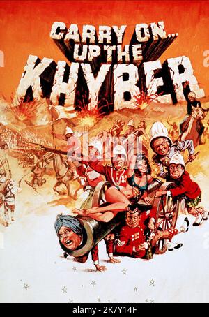 Film Poster Film: Weiter So... Up the Khyber (UK 1968) Director: Gerald Thomas 28 November 1968 **WARNUNG** Dieses Foto ist nur für redaktionelle Zwecke bestimmt und unterliegt dem Copyright der VON der Film- oder Produktionsfirma beauftragten ORGANISATION und/oder des Fotografen.Es kann nur von Publikationen im Zusammenhang mit der Bewerbung des oben genannten Films reproduziert werden. Eine obligatorische Gutschrift an DIE RANGORGANISATION ist erforderlich. Der Fotograf sollte auch bei Bekanntwerden des Fotos gutgeschrieben werden. Ohne schriftliche Genehmigung der Film Company kann keine kommerzielle Nutzung gewährt werden. Stockfoto