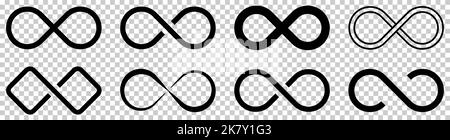 Satz von Unendlichkeits-Symbolen. Vektordarstellung auf transparentem Hintergrund isoliert Stock Vektor