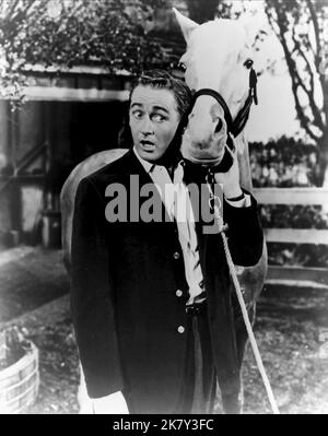 Alan Young & Mister Ed Television: Mister Ed (TV-Serie) Charaktere: Wilbur Post (145 Folgen, 1958-1966) USA 1958-1966, 05. Januar 1961 **WARNUNG** Dieses Foto ist nur für redaktionelle Verwendung bestimmt und unterliegt dem Copyright von CBS und/oder dem von der Film- oder Produktionsfirma beauftragten Fotografen und kann nur durch Publikationen im Zusammenhang mit der Bewerbung des oben genannten Films reproduziert werden. Eine obligatorische Gutschrift an CBS ist erforderlich. Der Fotograf sollte auch bei Bekanntwerden des Fotos gutgeschrieben werden. Ohne schriftliche Genehmigung der Film Company kann keine kommerzielle Nutzung gewährt werden. Stockfoto