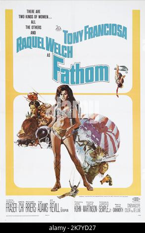 Raquel Welch Poster Film: Fathom (UK 1967) Charaktere: Fathom Harfill Regie: Leslie H. Martinson 25. August 1967 **WARNUNG** Dieses Foto ist nur für redaktionelle Verwendung bestimmt und unterliegt dem Copyright von 20. CENTURY FOX und/oder des Fotografen, der von der Film- oder Produktionsfirma beauftragt wurde, und kann nur durch Publikationen im Zusammenhang mit der Bewerbung des oben genannten Films reproduziert werden. Eine obligatorische Gutschrift an 20. CENTURY FOX ist erforderlich. Der Fotograf sollte auch bei Bekanntwerden des Fotos gutgeschrieben werden. Ohne schriftliche Genehmigung der Film Company kann keine kommerzielle Nutzung gewährt werden. Stockfoto