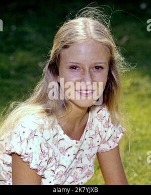 Eve Plumb Television: The Brady Bunch (1969) Charaktere: Jan Brady 26. September 1969 **WARNUNG** Dieses Foto ist nur für redaktionelle Zwecke bestimmt und unterliegt dem Copyright von PARAMOUNT und/oder des Fotografen, der von der Film- oder Produktionsfirma beauftragt wurde und darf nur von Publikationen im Zusammenhang mit der Bewerbung des oben genannten Films reproduziert werden. Eine obligatorische Gutschrift an PARAMOUNT ist erforderlich. Der Fotograf sollte auch bei Bekanntwerden des Fotos gutgeschrieben werden. Ohne schriftliche Genehmigung der Film Company kann keine kommerzielle Nutzung gewährt werden. Stockfoto