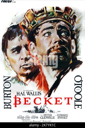 Richard Burton & Peter O'Toole Poster Film: Becket (1969) Charaktere: Thomas A Becket & Regie: Peter Glenville 11 March 1964 **WARNUNG** Dieses Foto ist nur für redaktionelle Zwecke bestimmt und unterliegt dem Copyright von PARAMOUNT und/oder des Fotografen, der von der Film- oder Produktionsfirma beauftragt wurde und darf nur von Publikationen im Zusammenhang mit der Bewerbung des oben genannten Films reproduziert werden. Eine obligatorische Gutschrift an PARAMOUNT ist erforderlich. Der Fotograf sollte auch bei Bekanntwerden des Fotos gutgeschrieben werden. Ohne schriftliche Genehmigung der Film Company kann keine kommerzielle Nutzung gewährt werden. Stockfoto