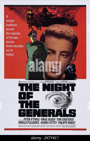 Film Poster Film: Die Nacht der Generäle (UK/FR 1967) Regie: Anatole Litvak 29 January 1967 **WARNUNG** Dieses Foto ist nur für den redaktionellen Gebrauch bestimmt und unterliegt dem Copyright von COLUMBIA und/oder des Fotografen, der von der Film- oder Produktionsfirma beauftragt wurde, und kann nur von Publikationen im Zusammenhang mit der Bewerbung des oben genannten Films reproduziert werden. Eine obligatorische Gutschrift an COLUMBIA ist erforderlich. Der Fotograf sollte auch bei Bekanntwerden des Fotos gutgeschrieben werden. Ohne schriftliche Genehmigung der Film Company kann keine kommerzielle Nutzung gewährt werden. Stockfoto