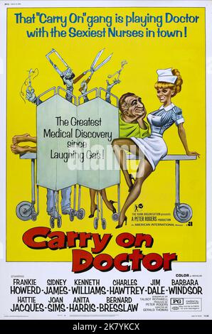 Film Poster Film: Carry On Doctor (UK 1967) Regie: Gerald Thomas 15 December 1967 **WARNUNG** Dieses Foto ist nur für redaktionelle Verwendung bestimmt und unterliegt dem Copyright der VON der Film- oder Produktionsfirma beauftragten ORGANISATION und/oder des Fotografen und kann nur durch Publikationen im Zusammenhang mit der Bewerbung des oben genannten Films reproduziert werden. Eine obligatorische Gutschrift an DIE RANGORGANISATION ist erforderlich. Der Fotograf sollte auch bei Bekanntwerden des Fotos gutgeschrieben werden. Ohne schriftliche Genehmigung der Film Company kann keine kommerzielle Nutzung gewährt werden. Stockfoto