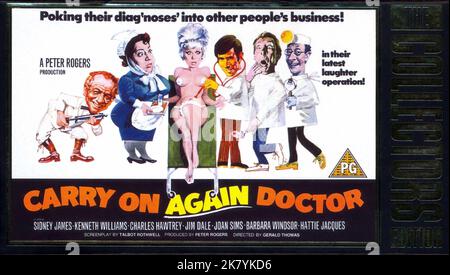 Film Poster Film: Carry On Again Doktor (1969) Regie: Gerald Thomas 02 December 1969 **WARNUNG** Dieses Foto ist nur für redaktionelle Verwendung bestimmt und unterliegt dem Copyright der VON der Film- oder Produktionsfirma beauftragten ORGANISATION und/oder des Fotografen und kann nur durch Publikationen im Zusammenhang mit der Bewerbung des oben genannten Films reproduziert werden. Eine obligatorische Gutschrift an DIE RANGORGANISATION ist erforderlich. Der Fotograf sollte auch bei Bekanntwerden des Fotos gutgeschrieben werden. Ohne schriftliche Genehmigung der Film Company kann keine kommerzielle Nutzung gewährt werden. Stockfoto