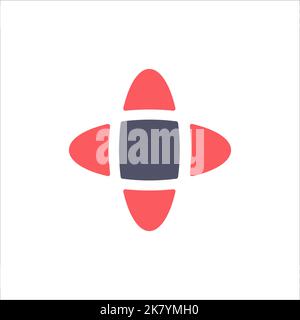 Logo-Vorlage für vier Richtungen. Vektordarstellung auf weißem Hintergrund isoliert. Stock Vektor