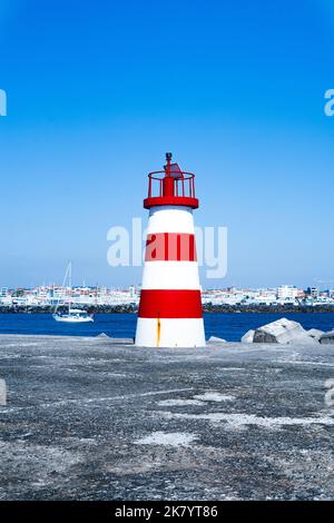 Leuchtturm Póvoa de Varzim Stockfoto