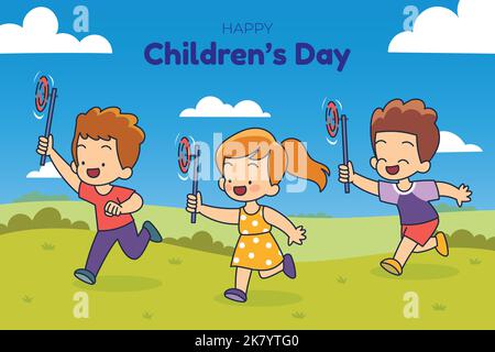 Hand gezeichnet Welt Kinder s Tag Hintergrund Vektor Design Illustration Stock Vektor