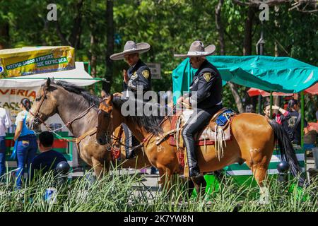 Mexiko-Stadt, Mexiko - 04 26 2010: Mounties im Einsatz in Mexiko-Stadt Stockfoto