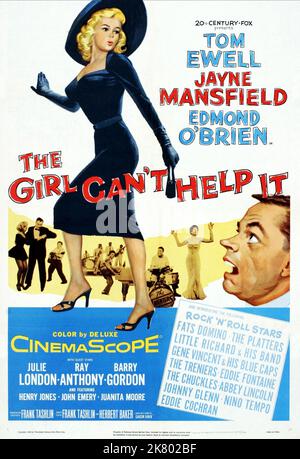 Jayne Mansfield & Tom Ewell Poster Film: The Girl Can't Help IT, The Girl Cant Help IT (1958) Charaktere: Jerri Jordan, Tom Miller Regie: Frank Tashlin 01 December 1956 **WARNUNG** Dieses Foto ist nur für den redaktionellen Gebrauch bestimmt und unterliegt dem Copyright von 20 CENTURY FOX und/oder des Fotografen, der von der Film- oder Produktionsfirma beauftragt wurde, und kann nur durch Publikationen im Zusammenhang mit der Bewerbung des oben genannten Films reproduziert werden. Eine obligatorische Gutschrift an 20 CENTURY FOX ist erforderlich. Der Fotograf sollte auch bei Bekanntwerden des Fotos gutgeschrieben werden. Eine kommerzielle Nutzung kann ohne schriftliche Genehmigung von Th Stockfoto