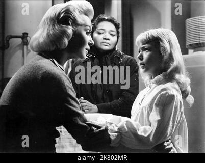 Lana Turner, Juanita Moore & Karin Dicker Film: Imitation of Life (1959) Charaktere: LoRa Meredith, Annie Johnson, Sarah Jane, 8 Jahre Regie: Douglas Sirk 17 April 1959 **WARNUNG** Dieses Foto ist nur für redaktionelle Zwecke bestimmt und unterliegt dem Copyright von UNIVERSAL und/oder dem Fotografen, der von der Film- oder Produktionsfirma beauftragt wurde und darf nur durch Publikationen im Zusammenhang mit der Bewerbung des oben genannten Films reproduziert werden. Eine obligatorische Gutschrift an UNIVERSAL ist erforderlich. Der Fotograf sollte auch bei Bekanntwerden des Fotos gutgeschrieben werden. Ohne schriftliche Genehmigung der Film Compa kann keine kommerzielle Nutzung gewährt werden Stockfoto