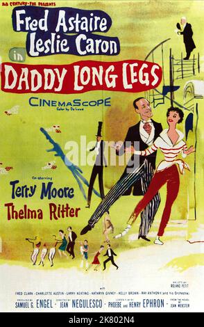 Filmplakat Film: Daf3 Long Legs (1952) Regie: Jean Negulesco 05 May 1955 **WARNUNG** Dieses Foto ist nur für den redaktionellen Gebrauch bestimmt und unterliegt dem Copyright von 20 CENTURY FOX und/oder des Fotografen, der von der Film- oder Produktionsfirma beauftragt wurde, und kann nur durch Publikationen im Zusammenhang mit der Bewerbung des oben genannten Films reproduziert werden. Eine obligatorische Gutschrift an 20 CENTURY FOX ist erforderlich. Der Fotograf sollte auch bei Bekanntwerden des Fotos gutgeschrieben werden. Ohne schriftliche Genehmigung der Film Company kann keine kommerzielle Nutzung gewährt werden. Stockfoto