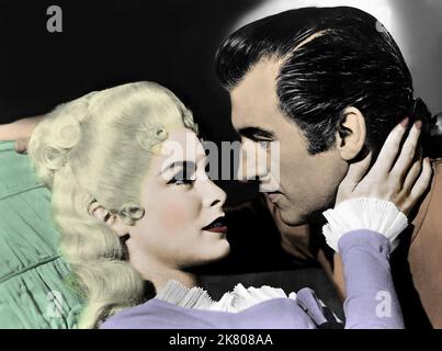 Janet Leigh & Stewart Granger Film: Scaramouche (1954) Charaktere: Aline de Gavrillac de Bourbon & Andre Moreau Regie: George Sidney 08 May 1952 **WARNUNG** Dieses Foto ist nur für redaktionelle Zwecke bestimmt und unterliegt dem Copyright von MGM und/oder dem Fotografen, der von der Film- oder Produktionsfirma beauftragt wurde, und kann nur von Publikationen im Zusammenhang mit der Bewerbung des oben genannten Films reproduziert werden. Eine obligatorische Gutschrift an MGM ist erforderlich. Der Fotograf sollte auch bei Bekanntwerden des Fotos gutgeschrieben werden. Ohne schriftliche Genehmigung der Film Company kann keine kommerzielle Nutzung gewährt werden. Stockfoto