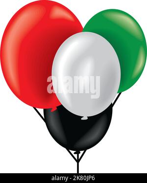 Luftballons mit Flagge der Vereinigten Arabischen Emirate Stock Vektor