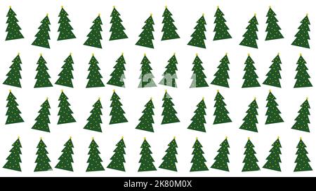 Nahtlose grüne Weihnachtsbaum Muster auf weißem Hintergrund Stockfoto