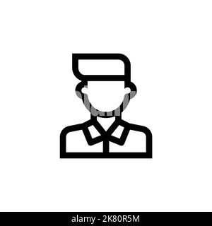 avatar Profil Name flach Symbol, Logo, menschliche Silhoutte in Kontur Form Vektor-Illustration auf weißem isolierten Hintergrund. Stock Vektor