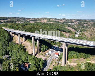 Autobahn-Talbrücke Rahmede; Autobahnbrücke / Viadukt „Rahmede“, A45, Lüdenscheid Stockfoto