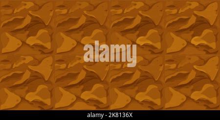 Bodenstruktur, Bodenansicht im Cartoon-Stil nahtlos. Game Interface Hintergrund, braune Erde. . Vektorgrafik Stock Vektor