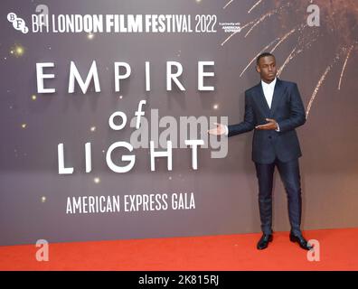 Foto muss gutgeschrieben werden ©Alpha Press 078237 12/10/2022 Micheal ward Empire of Light Premiere während des BFI British Film Institute London Film Festival 66. in London Stockfoto