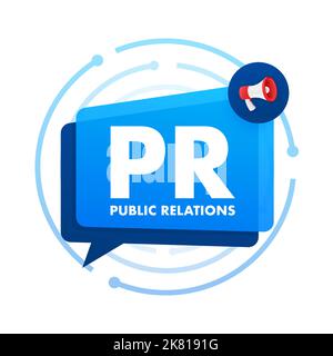 PR Öffentlichkeitsarbeit. PR-Agentur. Vektorgrafik Stock Vektor