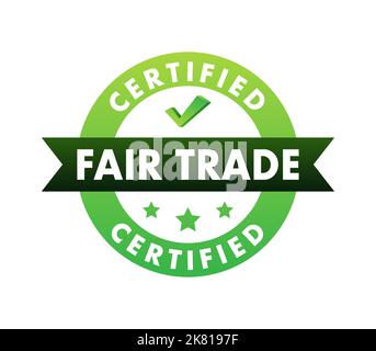 Fair-Trade-Symbol, Etikett. Professionelle Partnerschaft und Vernetzung. Vektorgrafik Stock Vektor