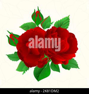 Zwei lila Rosen Risse in der Porzellan nahtlose Textur vintage Vektor Illustration Stock Vektor