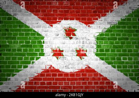 Ein Bild von Burundi Fahne gemalt auf eine Mauer in innerstädtischer Lage Stockfoto