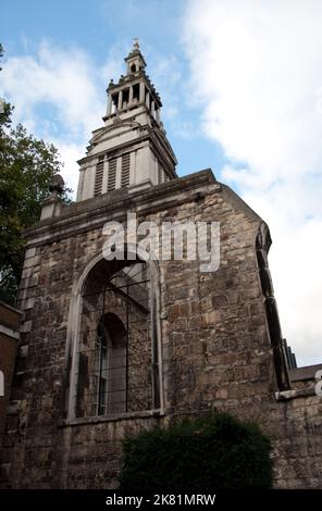 Christ Church, Newgate, stand auf der Nordseite der Newgate Street und war einst die Kirche der Grauen Brüder. In der Größe war die Kirche an zweiter Stelle nach S Stockfoto