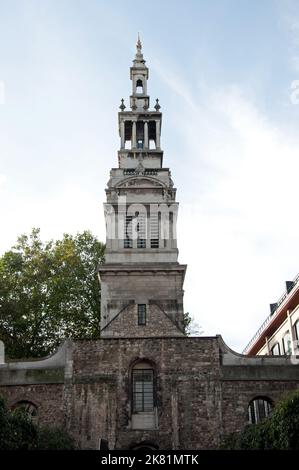 Christ Church, Newgate, stand auf der Nordseite der Newgate Street und war einst die Kirche der Grauen Brüder. In der Größe war die Kirche an zweiter Stelle nach S Stockfoto