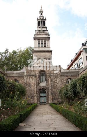 Christ Church, Newgate, stand auf der Nordseite der Newgate Street und war einst die Kirche der Grauen Brüder. In der Größe war die Kirche an zweiter Stelle nach S Stockfoto