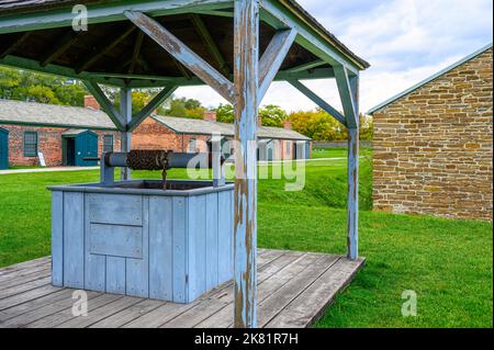 Detail des Wasserbrunnen auf dem Gelände der Garnison. Fort York ist eine National Historic Site von Kanada. Stockfoto