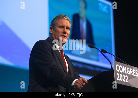 Keir Starmer hält seine Rede auf dem TUC-Kongress am 20.. Oktober 2022 Stockfoto