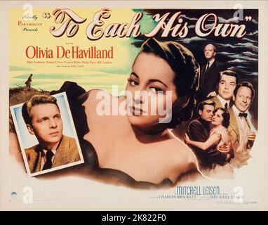 John Lund & Olivia De Havilland Film: Jedem seine eigenen (USA 1946) Charaktere: Captain Bart Cosgrove / Gregory Pierson, Miss Josephine 'Jody' Norris Regie: Mitchell Leisen 12 March 1946 **WARNUNG** Dieses Foto ist nur für redaktionelle Zwecke bestimmt und unterliegt dem Copyright von PARAMOUNT PICTURES und/oder des Fotografen, der von der Film- oder Produktionsfirma beauftragt wurde und darf nur von Publikationen im Zusammenhang mit der Bewerbung des oben genannten Films reproduziert werden. Eine obligatorische Gutschrift für PARAMOUNT-BILDER ist erforderlich. Der Fotograf sollte auch bei Bekanntwerden des Fotos gutgeschrieben werden. Ohne wr kann keine kommerzielle Nutzung gewährt werden Stockfoto