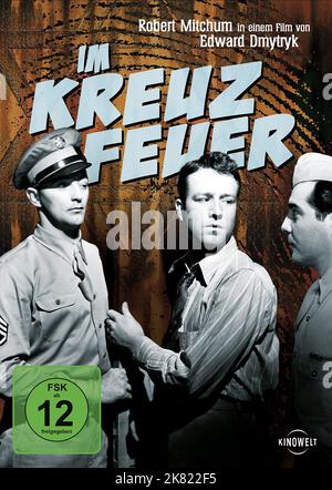 Filmposter Film Crossfire (1947) Regie: Edward Dmytryk 22. Juli 1947 **WARNUNG** dieses Foto ist nur für redaktionelle Zwecke bestimmt und unterliegt dem Urheberrecht von RKO und/oder dem von der Film- oder Produktionsgesellschaft beauftragten Fotografen und kann nur durch Veröffentlichungen in Verbindung mit der Werbung für den oben genannten Film reproduziert werden. Eine obligatorische Gutschrift an RKO ist erforderlich. Der Fotograf sollte ebenfalls angerechnet werden, wenn er bekannt ist. Ohne schriftliche Genehmigung der Film Company kann keine kommerzielle Nutzung gewährt werden. Stockfoto