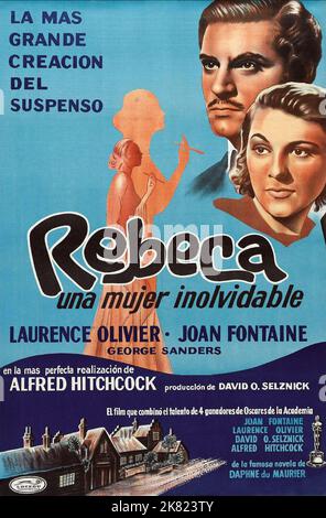 Spanischer Film Rebecca (1943) Regie: Alfred Hitchcock 27. März 1940 **WARNUNG** dieses Foto ist nur für redaktionelle Zwecke bestimmt und unterliegt dem Copyright der UNITED ARTISTS und/oder des von der Film- oder Produktionsgesellschaft beauftragten Fotografen und kann nur durch Veröffentlichungen in Verbindung mit der Werbung für den oben genannten Film reproduziert werden. Eine obligatorische Gutschrift für UNITED ARTISTS ist erforderlich. Der Fotograf sollte ebenfalls angerechnet werden, wenn er bekannt ist. Ohne schriftliche Genehmigung der Film Company kann keine kommerzielle Nutzung gewährt werden. Stockfoto