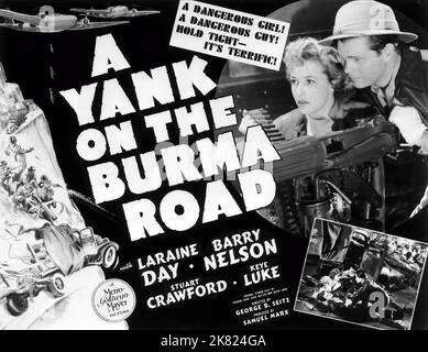 Laraine Day & Barry Nelson Poster Film: A Yank on the Burma Road; China Caravan (USA 1942) Regie: George B. Seitz 29 January 1942 **WARNUNG** Dieses Foto ist nur für redaktionelle Zwecke bestimmt und unterliegt dem Copyright von MGM und/oder dem Fotografen, der von der Film- oder Produktionsfirma beauftragt wurde, und kann nur von Publikationen im Zusammenhang mit der Bewerbung des oben genannten Films reproduziert werden. Eine obligatorische Gutschrift an MGM ist erforderlich. Der Fotograf sollte auch bei Bekanntwerden des Fotos gutgeschrieben werden. Ohne schriftliche Genehmigung der Film Company kann keine kommerzielle Nutzung gewährt werden. Stockfoto