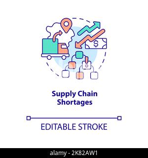 Symbol für das Konzept „Lieferkettenmangel“ Stock Vektor