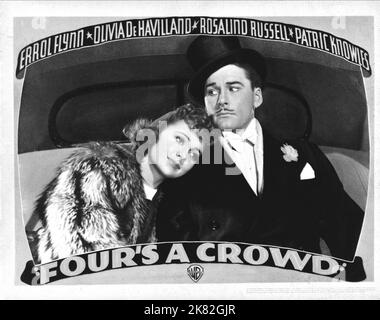 Olivia de Havilland & Errol Flynn Film Four's A Crowd (1934) Charaktere: LORRI Dillingwell, Bob Lansford Regie: Michael Curtiz 04. August 1938 **WARNUNG** dieses Foto ist nur für redaktionelle Zwecke bestimmt und ist urheberrechtlich geschützt von WARNER BROS. Und/oder dem von der Film- oder Produktionsgesellschaft beauftragten Fotografen und dürfen nur durch Veröffentlichungen in Verbindung mit der Werbung für den oben genannten Film reproduziert werden. Eine obligatorische Gutschrift an WARNER BROS. Ist erforderlich. Der Fotograf sollte ebenfalls angerechnet werden, wenn er bekannt ist. Ohne schriftliche Genehmigung der Film Company kann keine kommerzielle Nutzung gewährt werden. Stockfoto