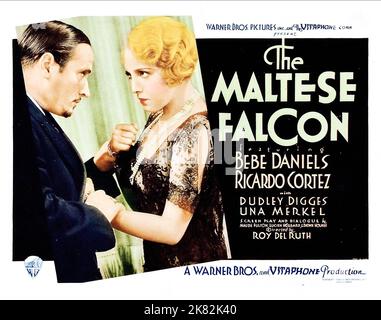 Otto Matieson & Bebe Daniels Film: The Maltese Falcon ; Dangerous Female (USA 1931) Charaktere: Dr. Joel Cairo, Ruth Wonderly / Literaturverfilmung (nach dem Buch von Dashiell Hammett) Regie: Roy Del Ruth 28 May 1931 **WARNUNG** Dieses Foto ist nur für redaktionelle Zwecke bestimmt und unterliegt dem Copyright von WARNER BROS. Und/oder des Fotografen, der von der Film- oder Produktionsfirma beauftragt wurde und nur durch Publikationen im Zusammenhang mit der Bewerbung des oben genannten Films reproduziert werden kann. Eine obligatorische Gutschrift an WARNER BROS. Ist erforderlich. Der Fotograf sollte auch bei Bekanntwerden des Fotos gutgeschrieben werden. Keine kommerzielle Nutzung c Stockfoto