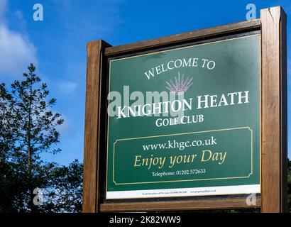 Willkommen im Knighton Heath Golf Club, Francis Avenue, Bournemouth, Dorset, England, VEREINIGTES KÖNIGREICH Stockfoto