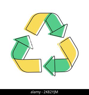 Symbol für flaches Recycling-Logo. Recycling-Symbol auf weißem Hintergrund isoliert. Vektorgrafik. Stock Vektor